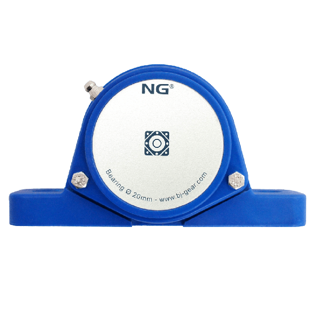 NG wasserdicht Stehlager SF2 Ø20, 2-Loch, geschlossen Deckel, Blau