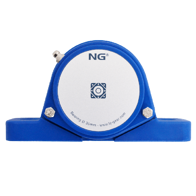 NG wasserdicht Stehlager SF2 Ø30, 2-Loch, geschlossen Deckel, Blau