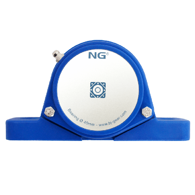 NG wasserdicht Stehlager SF2 Ø40, 2-Loch, geschlossen Deckel, Blau