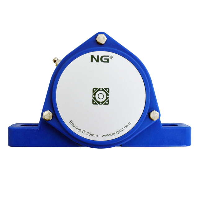 NG wasserdicht Stehlager SF2 Ø50, 2-Loch, geschlossen Deckel, Blau