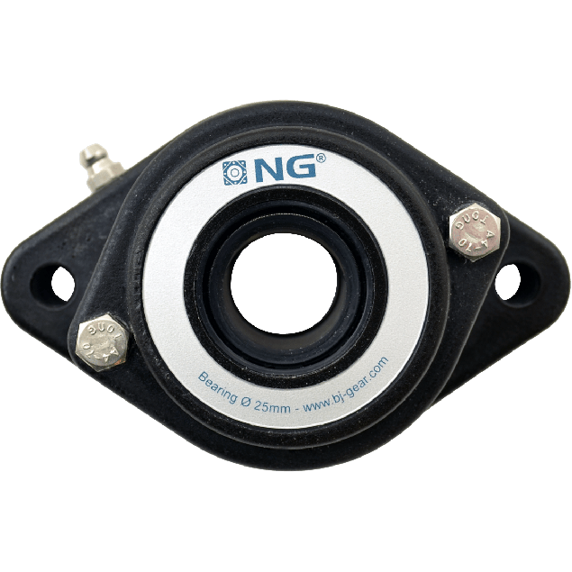 NG vandtæt flangeleje F2 Ø25, 2-huls, åbent dæksel