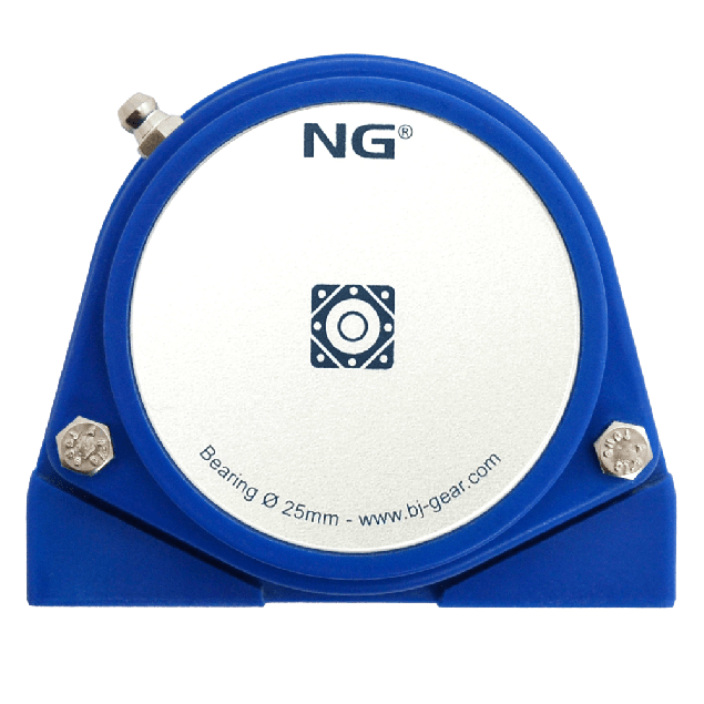 NG waterproof pillow block bearing with thread S2 Ø25, 2-bolt, closed cover, blue