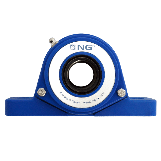 NG waterproof pillow block bearing SF2 Ø35, 2-bolt, open cover, blue