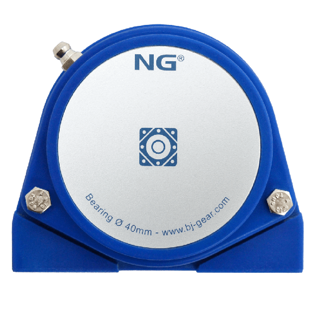 NG waterproof pillow block bearing with thread S2 Ø40, 2-bolt, closed cover, blue