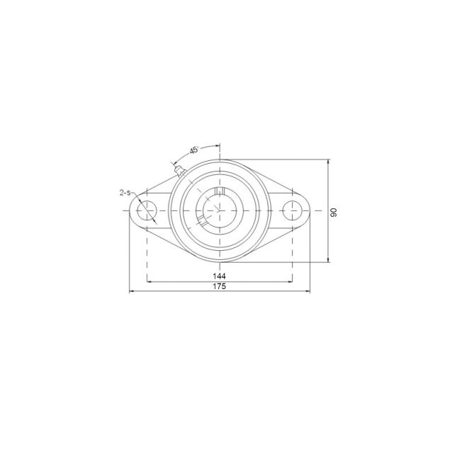 Flanschlager SFL Ø40, 2-Loch, Edelstahl
