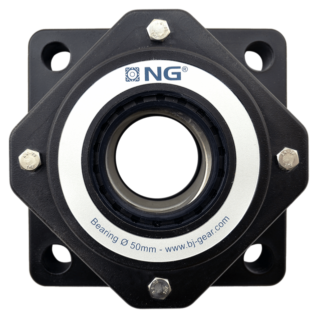 NG wasserdicht Flanschlager F4 Ø50, 4-Loch, geöffnet Deckel
