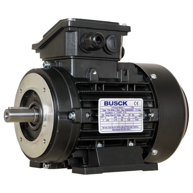 Busck Wechselstrommotor T3A80B-2B34, 1,1kW, 2900RPM, B34, 230/400, 50 Hz, Aluminium