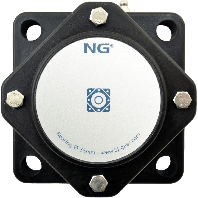 NG wasserdicht Flanschlager F4 Ø35, 4-Loch, geschlossen Deckel