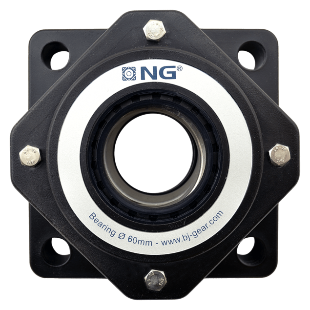 NG wasserdicht Flanschlager F4 Ø60, 4-Loch, offener Deckel