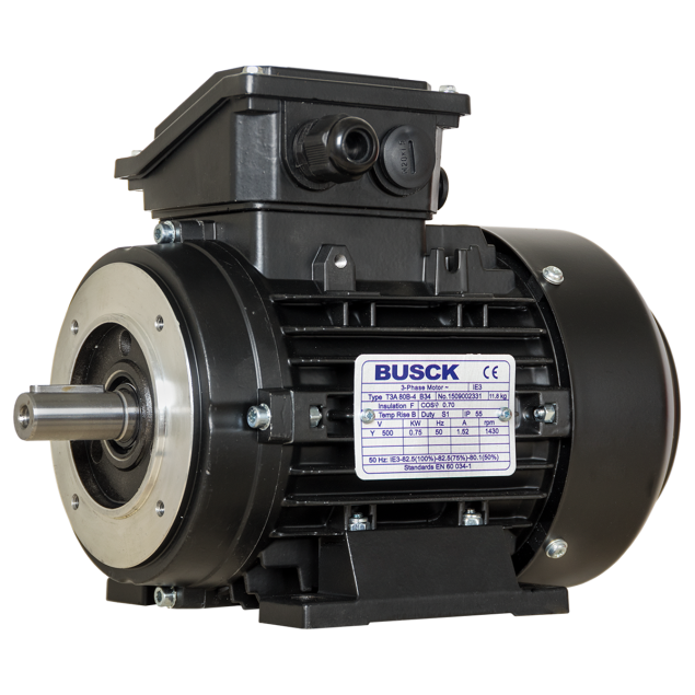 Busck Wechselstrommotor T3A80B-2B34, 1.1kW, 2900RPM, 230/400V, 50Hz, aluminium