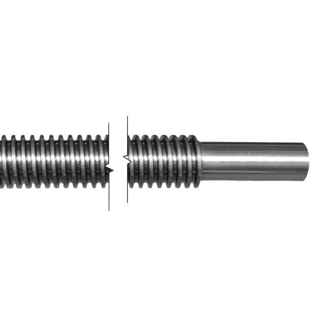 TR24x5 Trapezoidal spindle cut to length, externally machined, Ø16K6x30