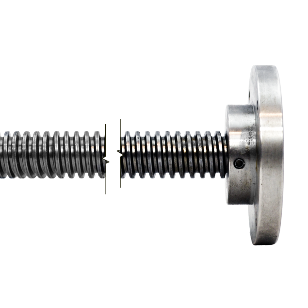 TR40x7 Trapezoidal spindle – Cut to Custom Length, mounted with pressure plate