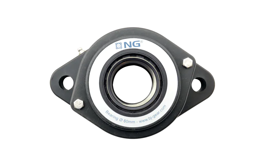 NG waterproof flange bearing F2 Ø60, 2-bolt, open cover