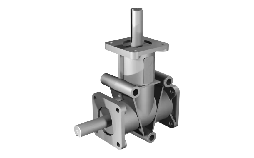 Poggi vinkelgear 4032, R1:1, D1, Ø25f7, 2-vejs, Aluminium