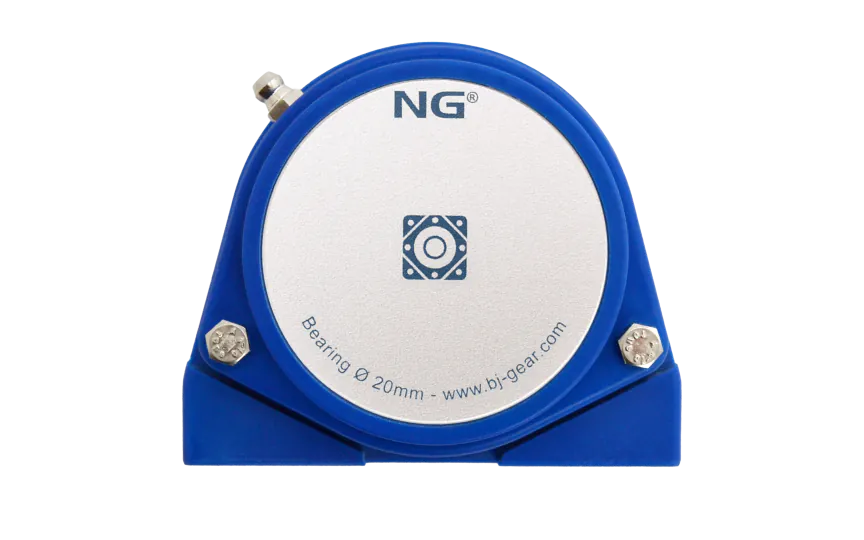 NG waterproof pillow block bearing with thread S2 Ø20, 2-bolt, closed cover, blue