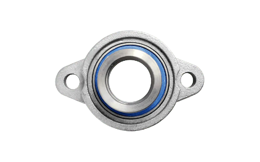 Mini Flanged bearing MUFL007, Ø35, 2-holes, eccentric collar, stainless steel