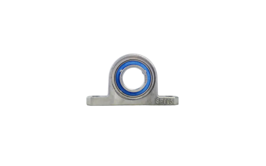 Mini Pillow block bearing MUP005, Ø25, with feet, eccentric collar, stainless steel