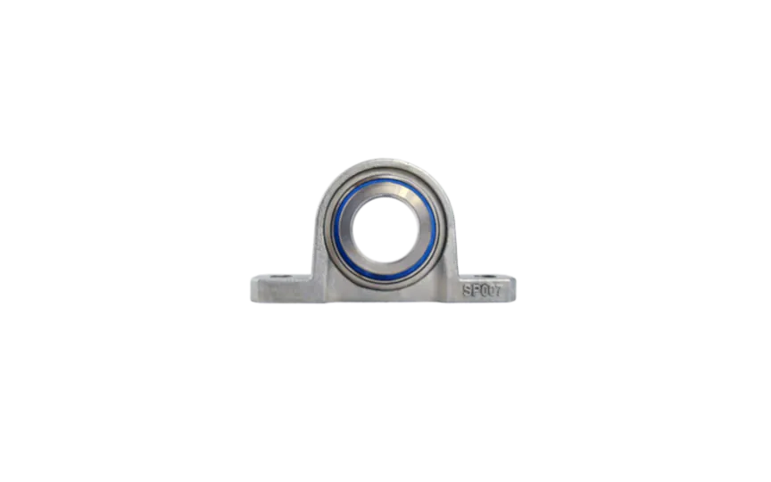 Mini Pillow block bearing MUP007, Ø35, with feet, eccentric collar, stainless steel