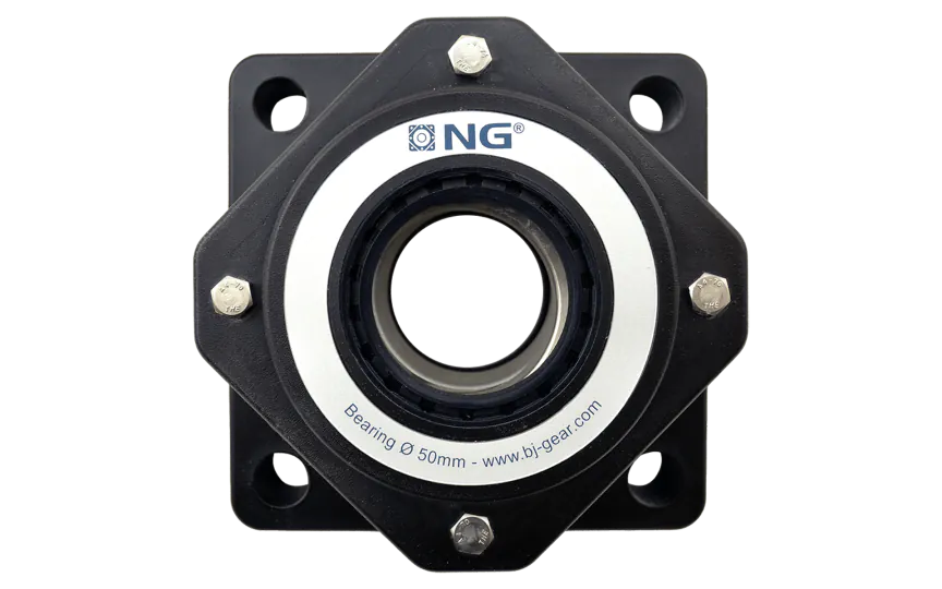 NG wasserdicht Flanschlager F4 Ø50, 4-Loch, geöffnet Deckel