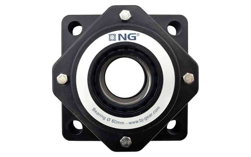 NG wasserdicht Flanschlager F4 Ø60, 4-Loch, offener Deckel