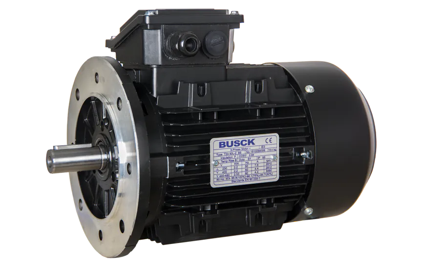 Busck AC motor T3A90L-6B5, 1,1kW, 950RPM, B5, 230/400, 50 Hz, Aluminium