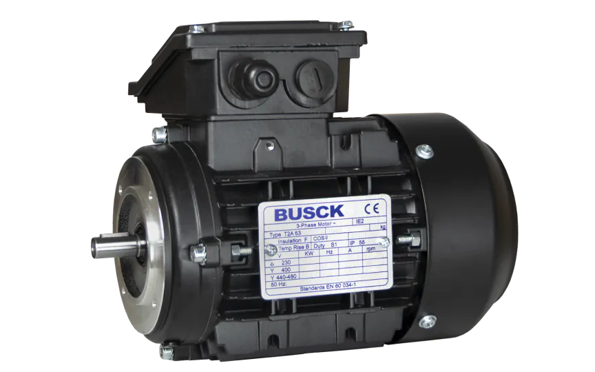 Busck AC motor T2A63A-4, 0,12kW, 1395RPM, B14, 230/400, 50 Hz, Aluminium