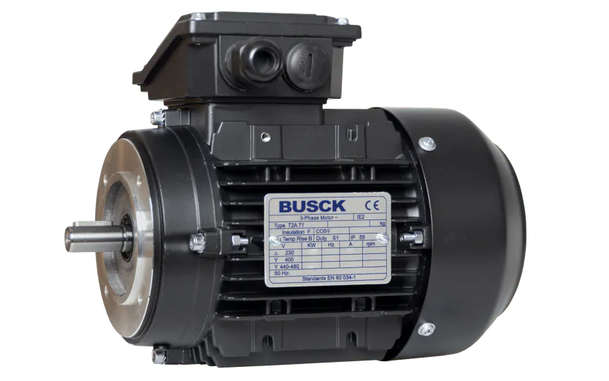 Busck Wechselstrommotor  T2A71B-4, 0,37kW, 1400RPM, B14, 230/400, 50 Hz, Aluminium