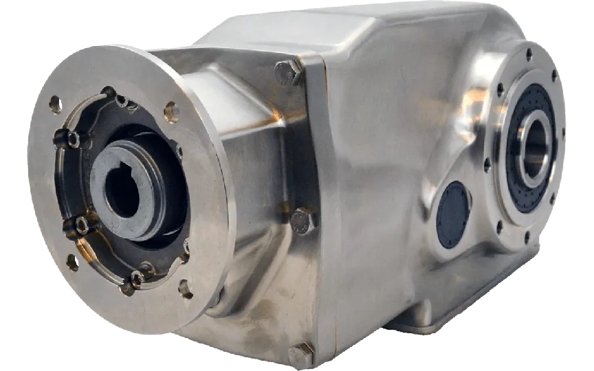 Clean-Geartech X73N, keglehjulsgear Ø40H7 hulaksel, 20,24:1, indgang 80B14, B3, rustfrit stål