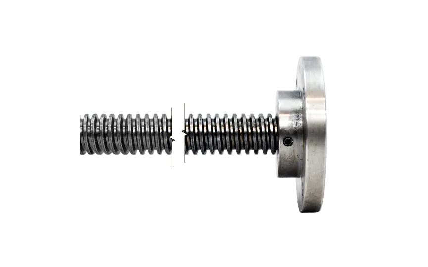 TR40x7 Trapezoidal spindle – Cut to Custom Length, mounted with pressure plate