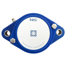 NG wasserdicht Flanschlager F2 Ø25, 2-Loch, geschlossen Deckel, blau