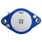 NG waterproof flange bearing F2 Ø30, 2-bolt, closed cover, blue