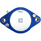 NG waterproof flange bearing F2 Ø35, 2-bolt, closed cover, blue