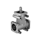 Poggi right angle gearbox 2012, R1:2, D1/2, Ø14h7 / Ø14H7, 3-way, Aluminium