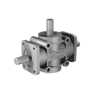 Poggi right angle gearbox 2025, R1:3, D2, Ø24h7, 3-way, Reduced backlash, Aluminium