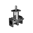 Poggi right angle gearbox 5011, R1:2, D2, Ø15f7, 2-way, Stainless steel