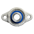 Mini Flanged bearing MUFL001, Ø12, 2-holes, eccentric collar, stainless steel