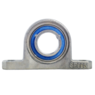 Mini Pillow block bearing MUP005, Ø25, with feet, eccentric collar, stainless steel