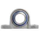 Mini Pillow block bearing MUP007, Ø35, with feet, eccentric collar, stainless steel