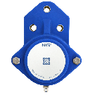 NG wasserdicht Flanschlager F3 Ø20, 3-Loch, geschlossen Deckel, blau