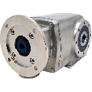 Clean-Geartech X62N, helical bevel gear Ø35H7 hollow shaft, 37,57:1, input 90B14, V5, stainless steel