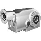 Clean-Geartech X74N, helical bevel gear Ø40H7 hollow shaft, 163,02:1, input 80B14, V5, stainless steel