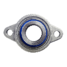 Mini Flanged bearing MUFL005, Ø25, 2-holes, eccentric collar, stainless steel