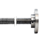 Trapezoidal spindle TR30x6 cut to length, mounted with pressure plate