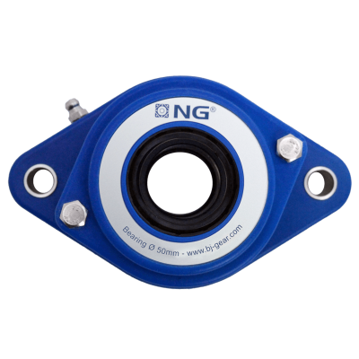NG waterproof flange bearing F2 Ø50, 2-bolt, open cover, blue NG waterproof flange bearing F2 Ø50, 2-bolt, open cover, blue