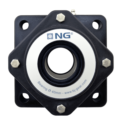 NG waterproof flange bearing F4 Ø40, 4-bolt, open cover NG waterproof flange bearing F4 Ø40, 4-bolt, open cover