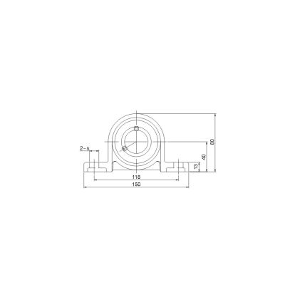 Mini Pillow block bearing MKP007, Ø35, with feet, set screw, stainless steel