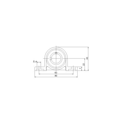 Mini Pillow block bearing MUP002, Ø15, with feet, eccentric collar, stainless steel