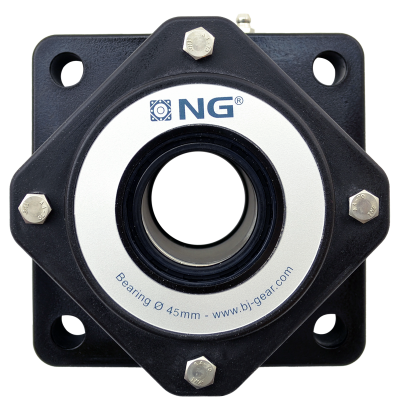 NG vandtæt flangeleje F4 Ø45, 4-huls, åbent dæksel