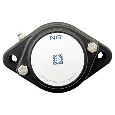 NG waterproof flange bearing F2 Ø25, 2-bolt, closed cover