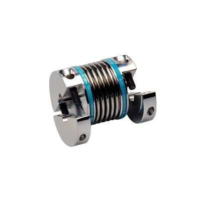 KB2H 45 50 9.7 12 miniature metal bellow coupling, stainless steel and aluminium
